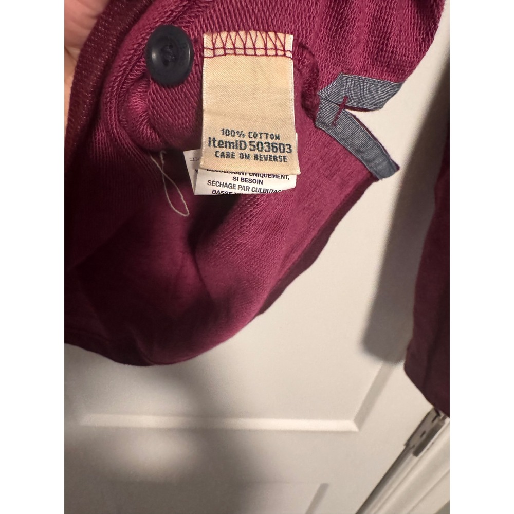 LL Bean Mens Burgundy Textured Henley Hoodie Pullover Sweatshirt Med‎ - Picture 7 of 7